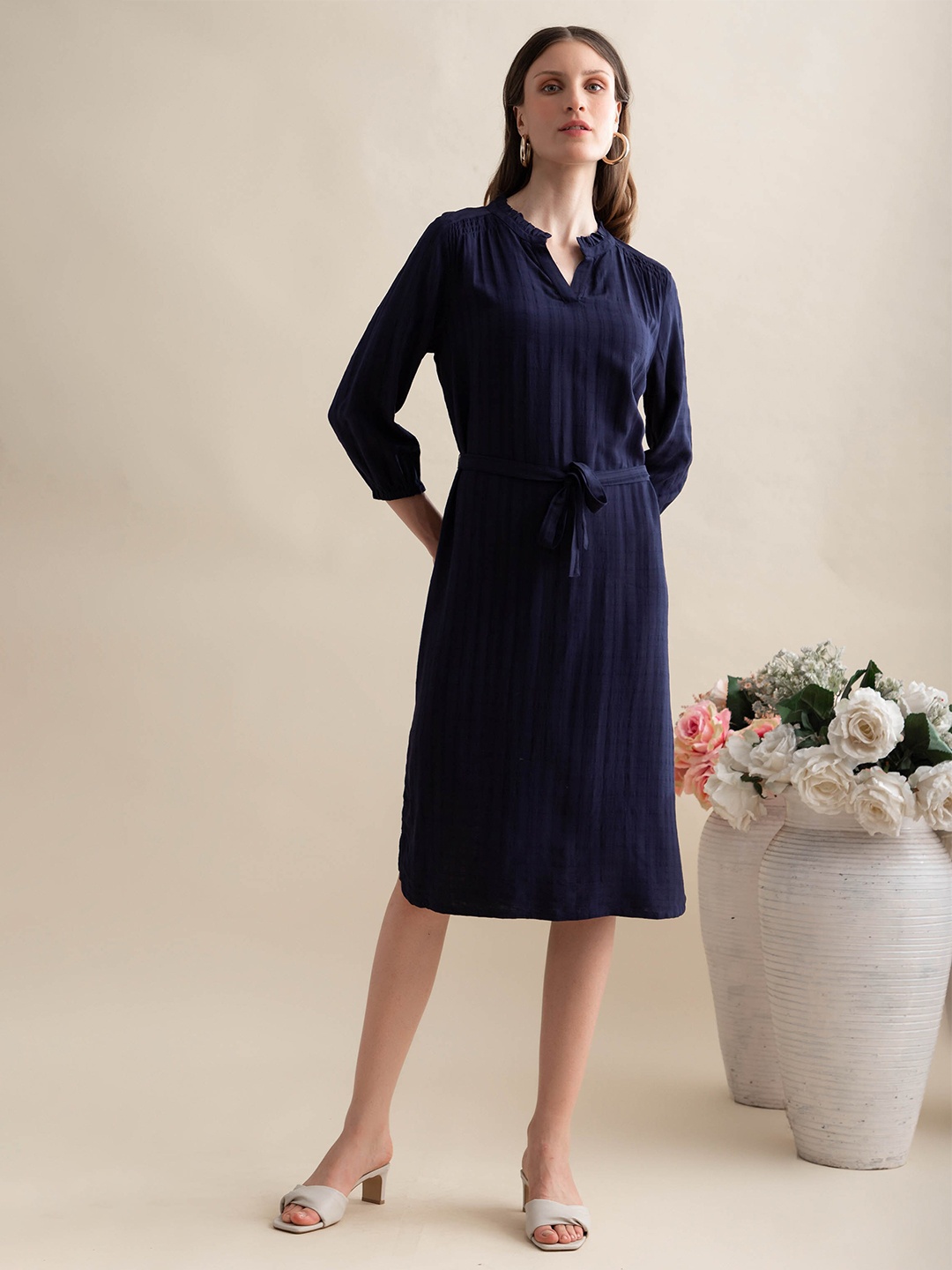 

B.Copenhagen Women Navy Blue A-Line Dress