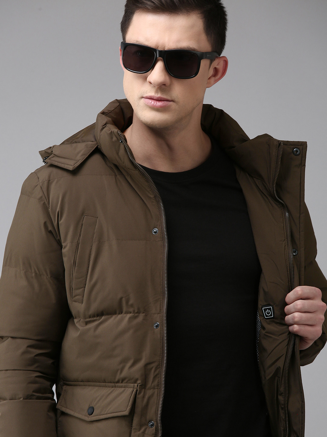

U.S. Polo Assn. Men Brown Solid Puffer Jacket