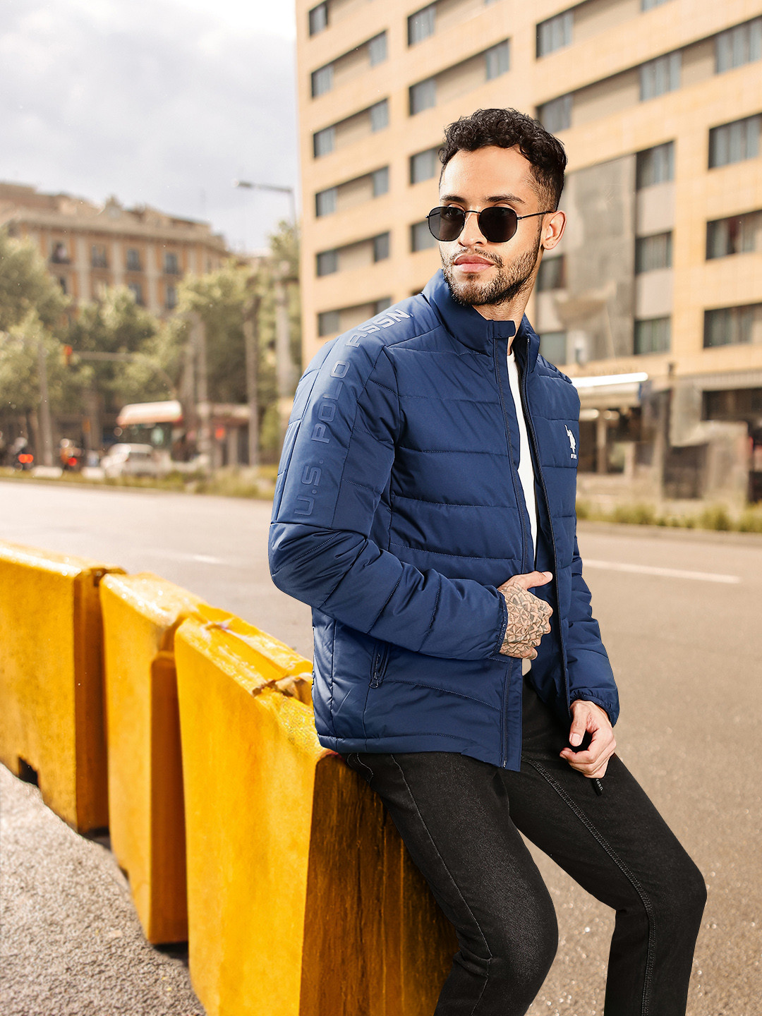 

U S Polo Assn Denim Co Men Padded Jacket, Navy blue