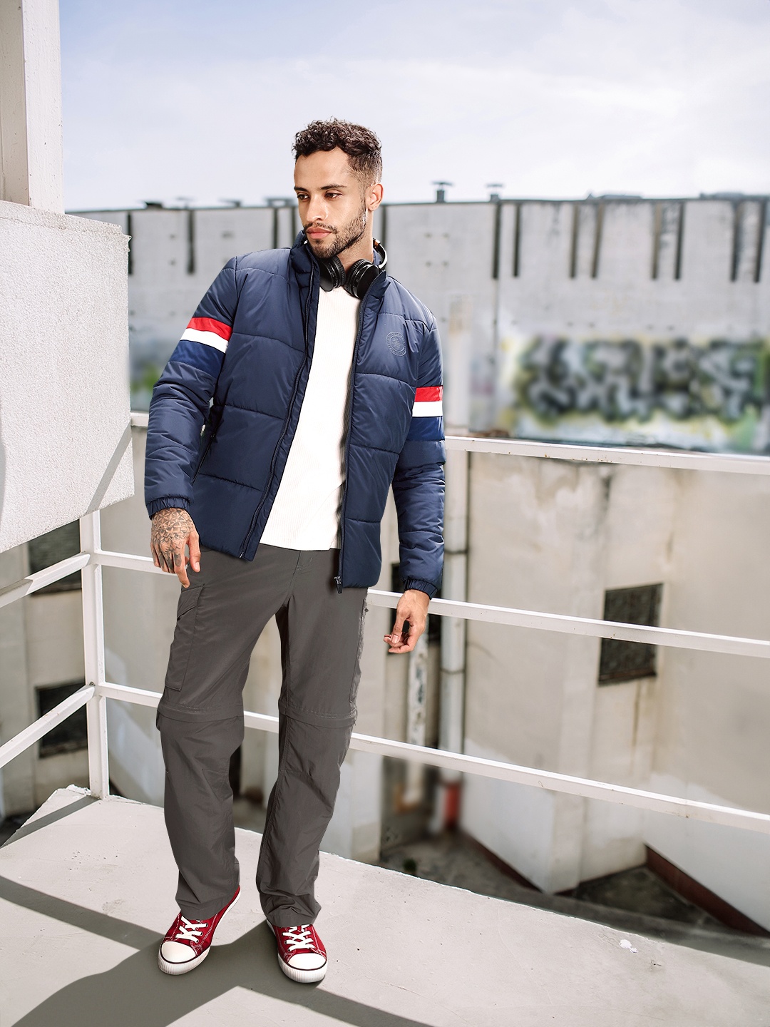 

U.S. Polo Assn. Denim Co. Men Navy Blue Solid Puffer Jacket