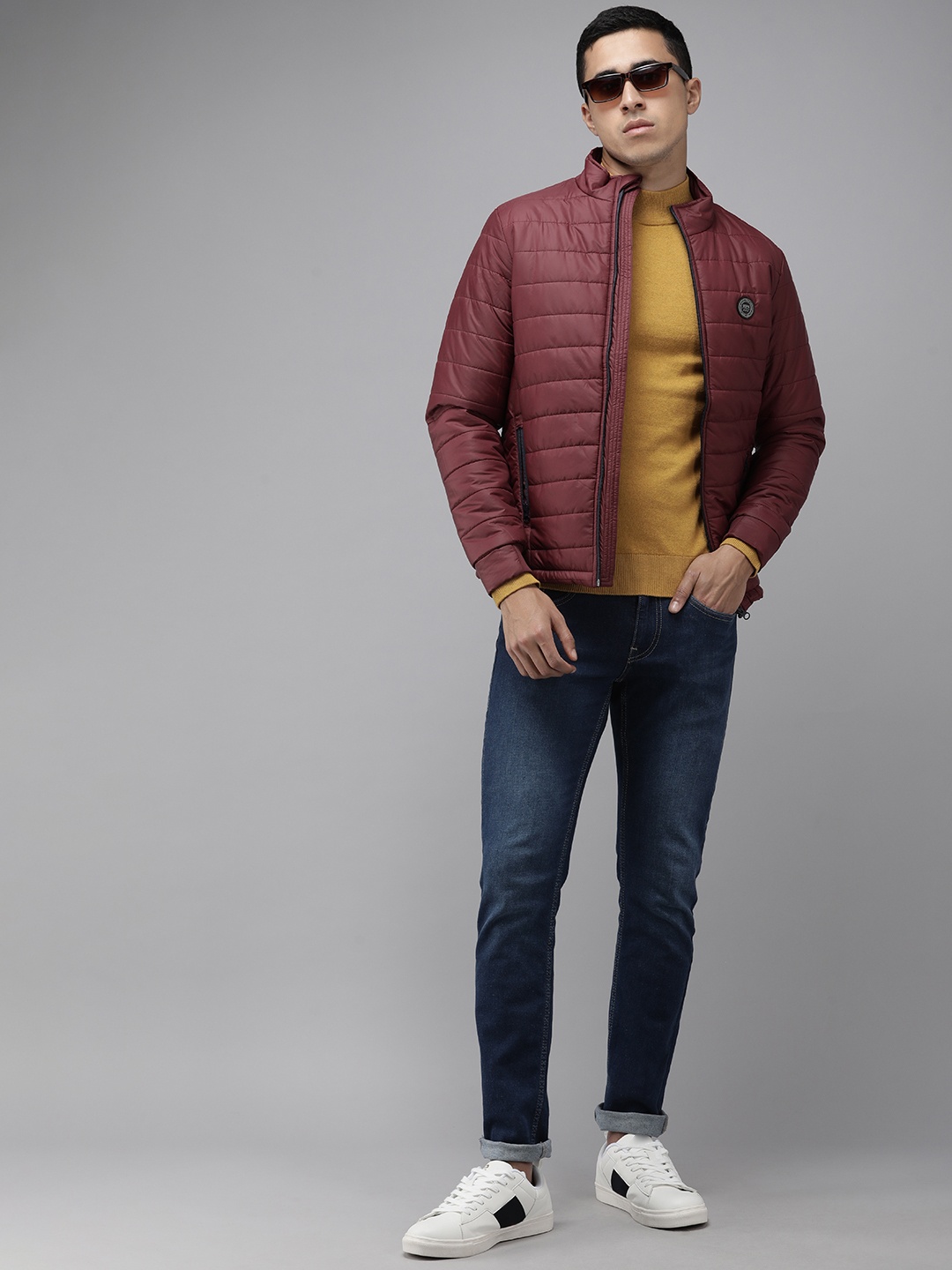 

U S Polo Assn Men Solid Puffer Jacket, Burgundy