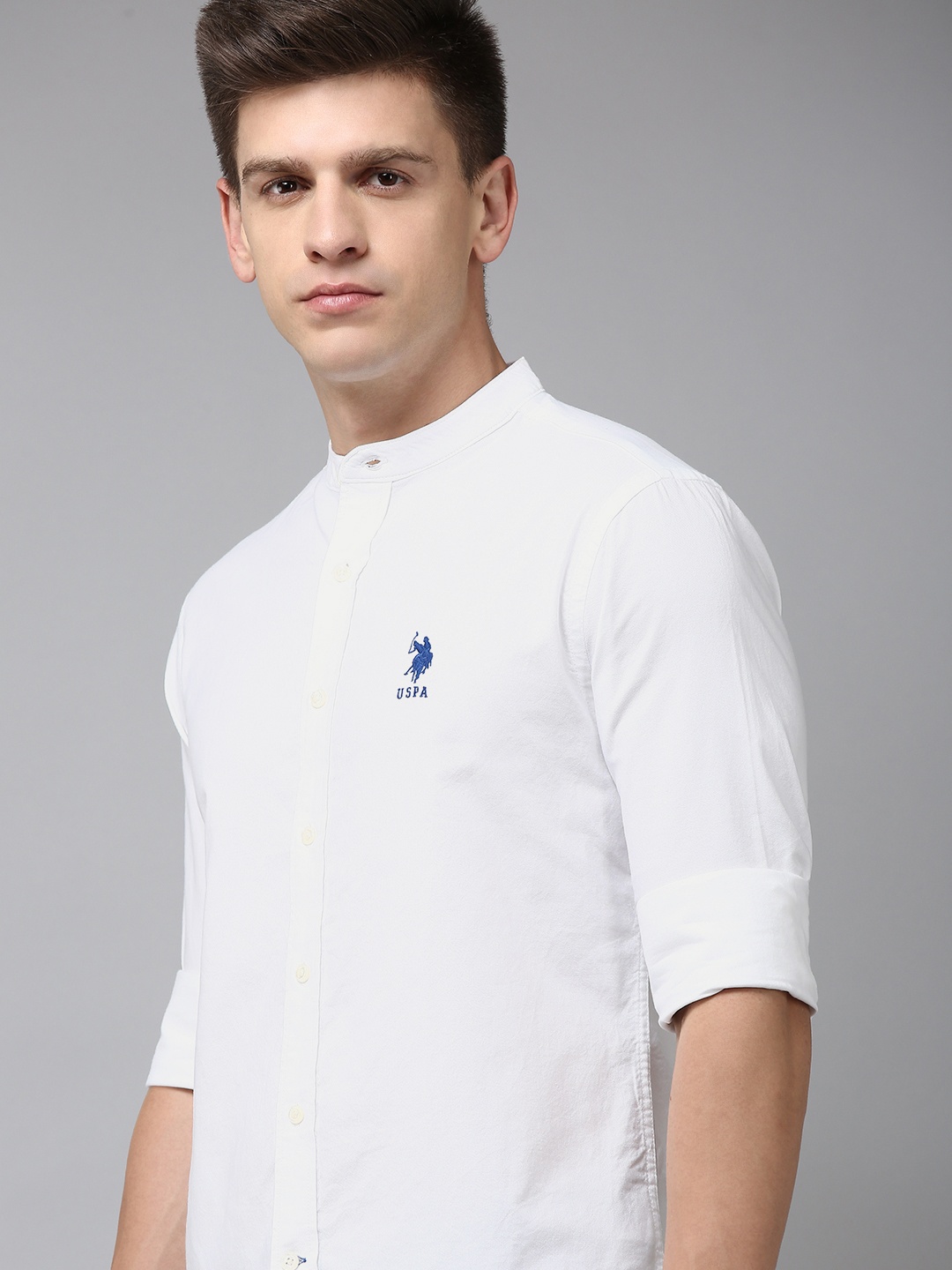 

U.S. Polo Assn. Men Tailored Fit Pure Cotton Casual Shirt, White