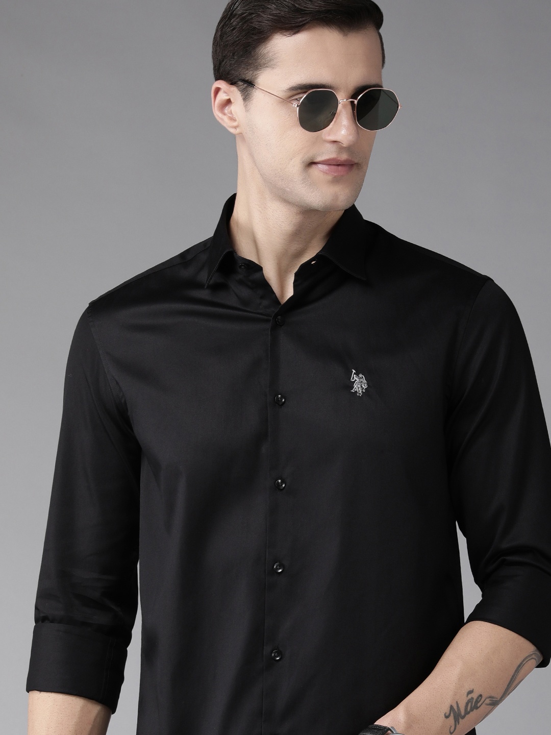 

U S Polo Assn Men Black Casual Shirt