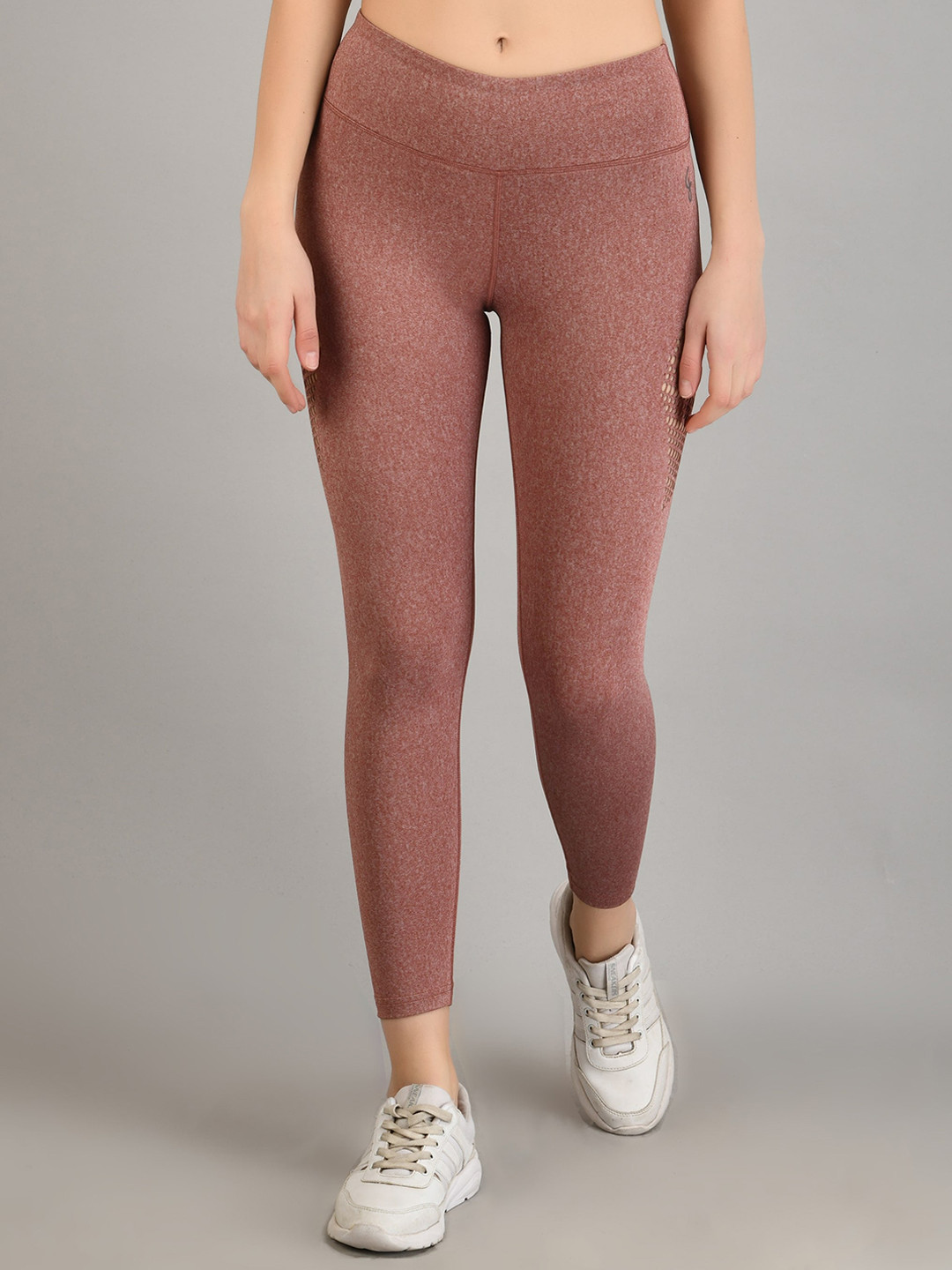 

FITLETHICS Women Brown High-Waist Skulptknit Tights