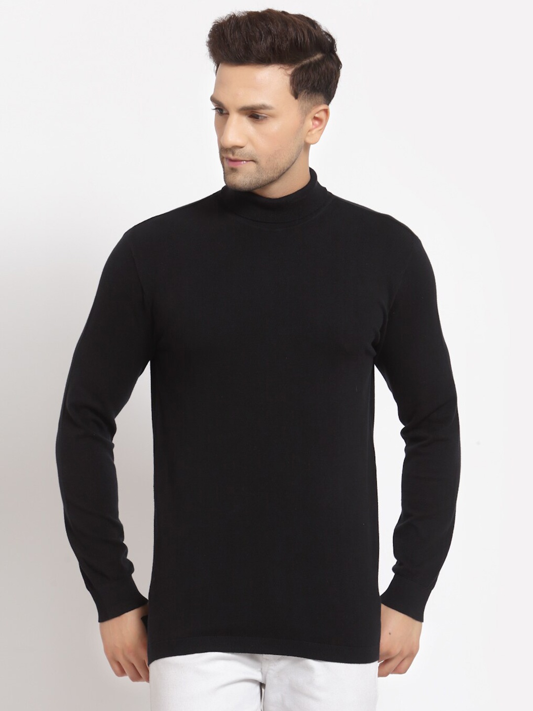 

Kalt Men Black High Neck T-shirt