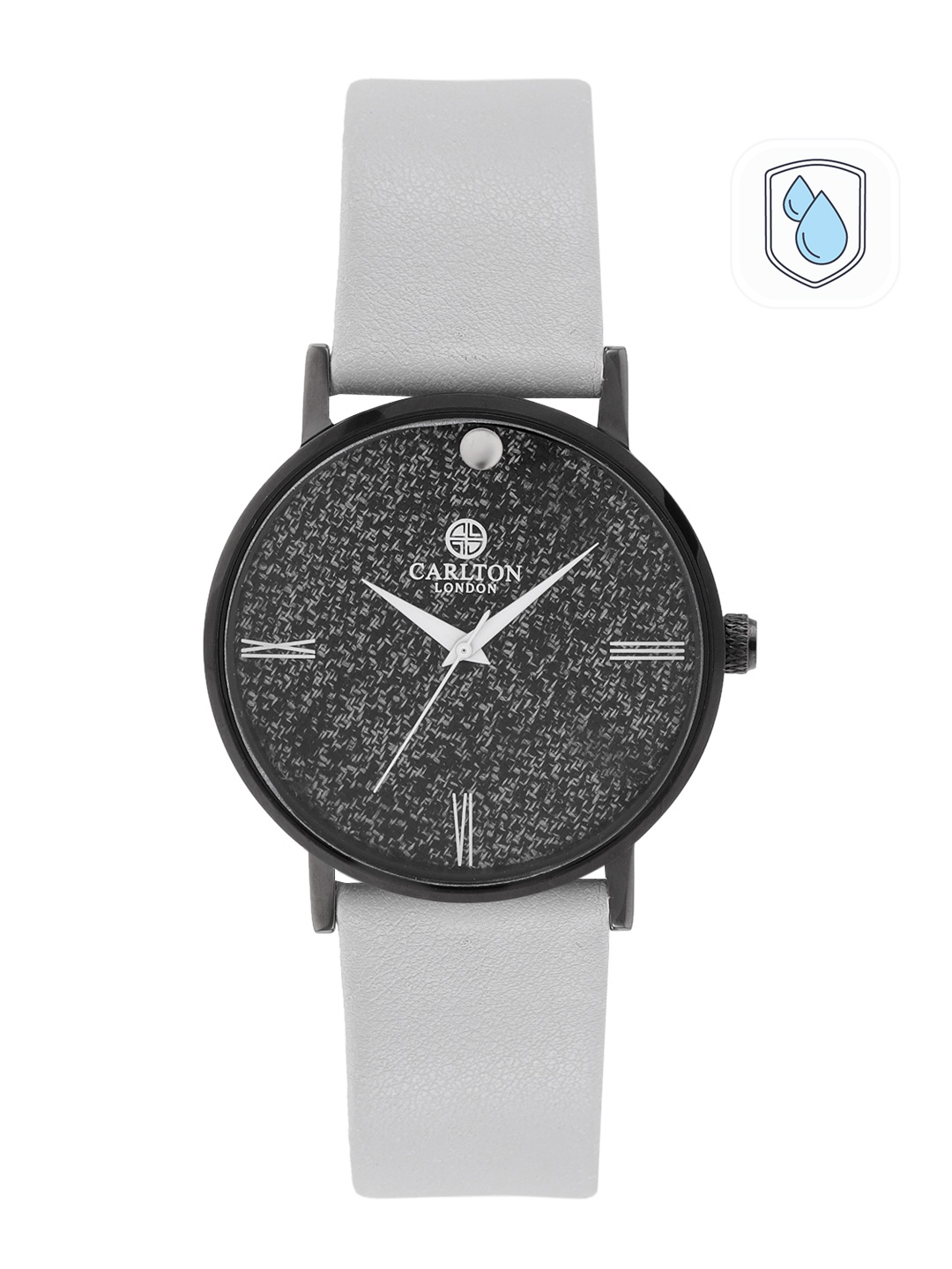 

Carlton London Men Charcoal Grey Analogue Watch CL066BL3
