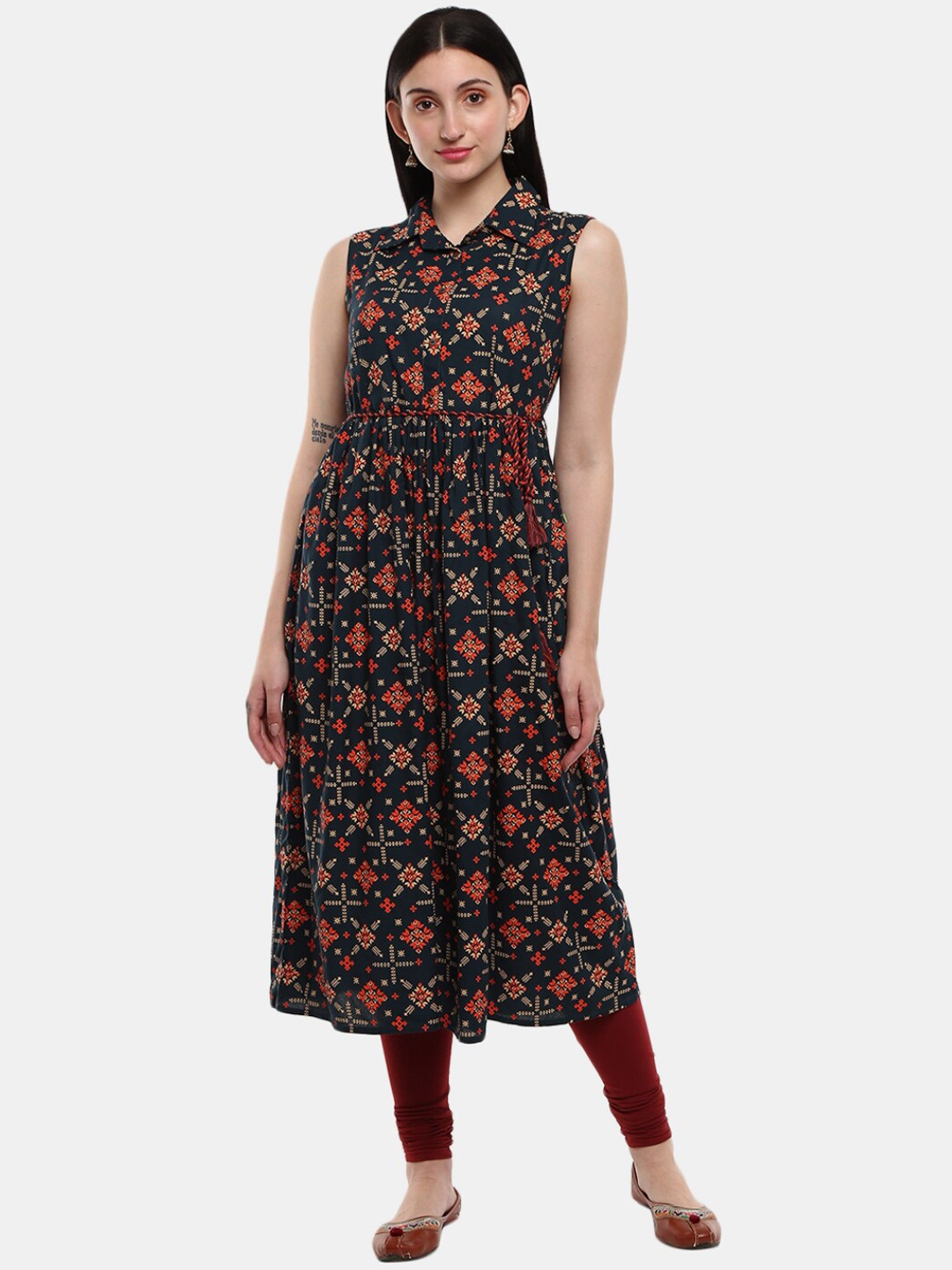 

V-Mart Women Blue Floral Printed Kurta