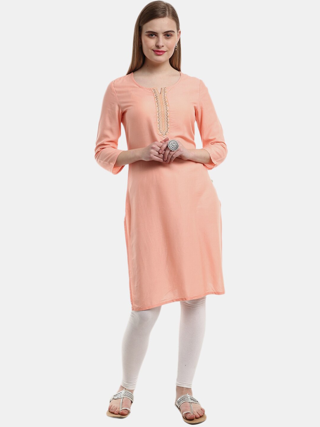

V-Mart Women Peach-Coloured Kurta