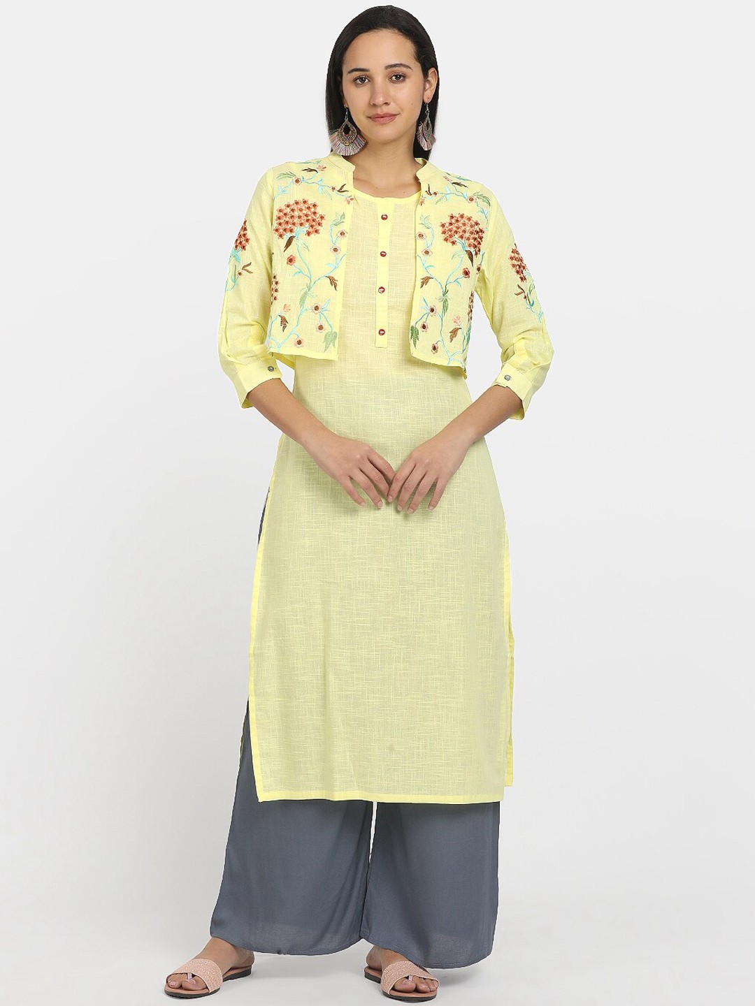 

V-Mart Women Yellow Kurta