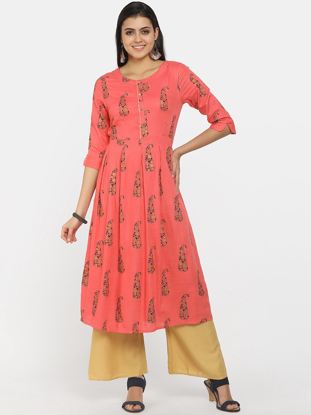 

V-Mart Women Multicoloured Ethnic Motifs Printed Kurta, Multi