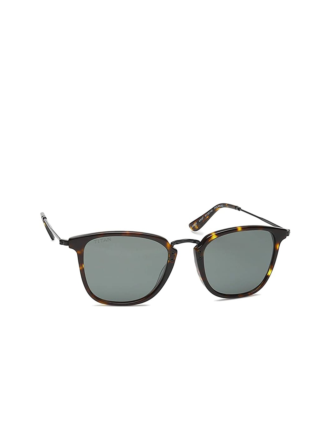 

Titan Unisex Black Lens & Brown Square Sunglasses with Polarised and UV Protected Lens