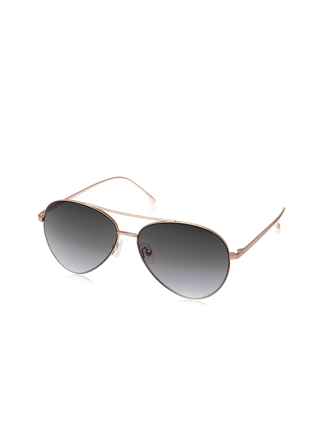 

Titan Unisex Black Lens & Gold-Toned Aviator Sunglasses with UV Protected Lens