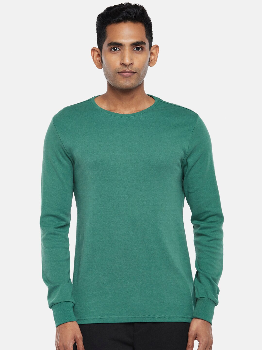 

BYFORD by Pantaloons Men Olive Green Applique Slim Fit T-shirt