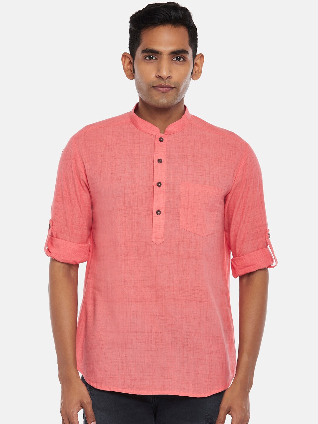 

indus route by Pantaloons Men Coral Kurta