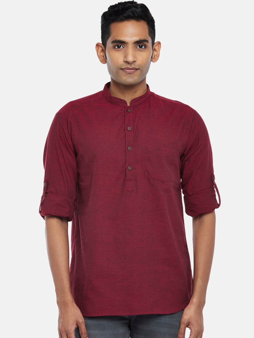 

indus route by Pantaloons Men Maroon Kurta