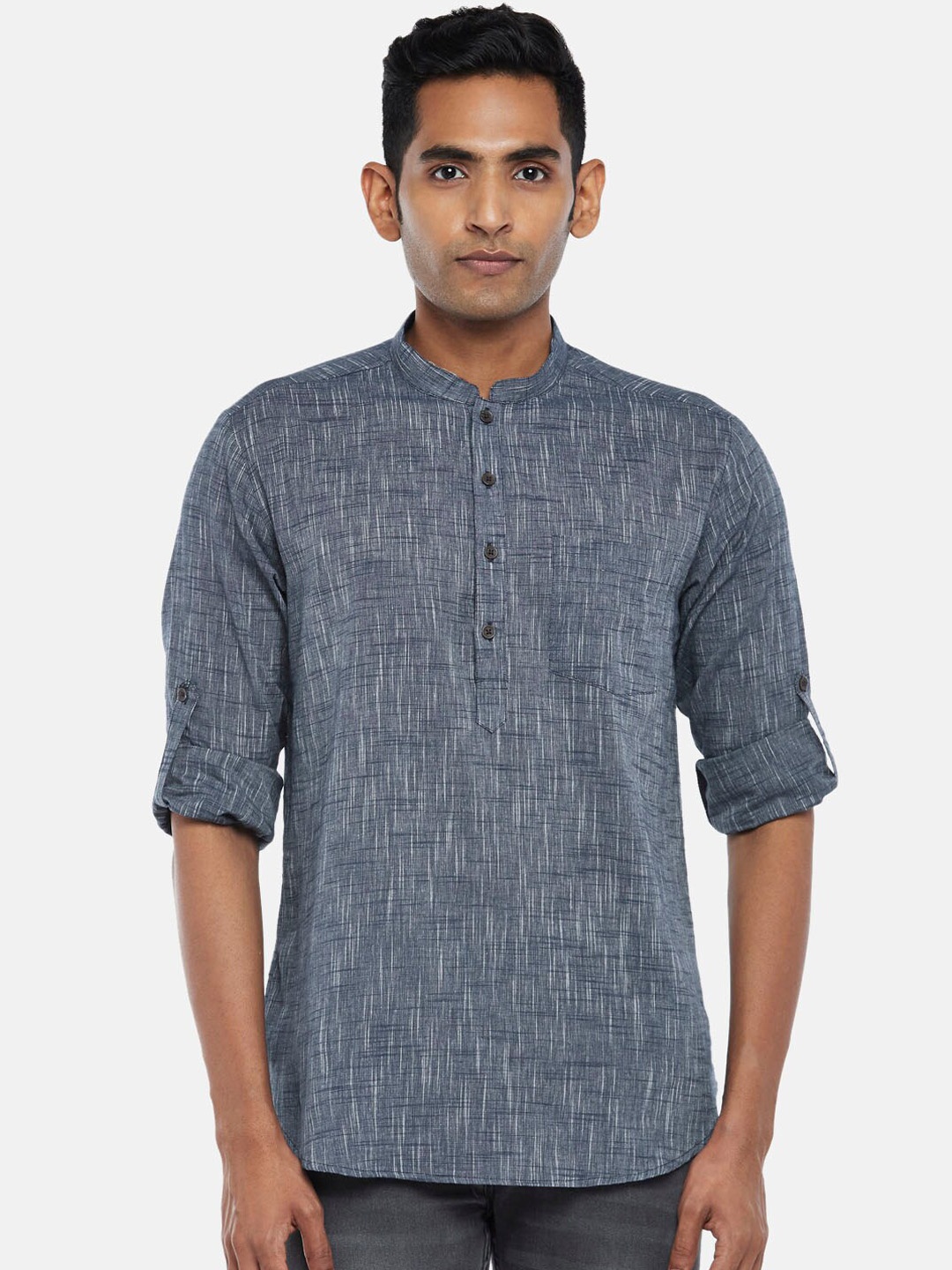 

indus route by Pantaloons Men Blue Striped Kurta