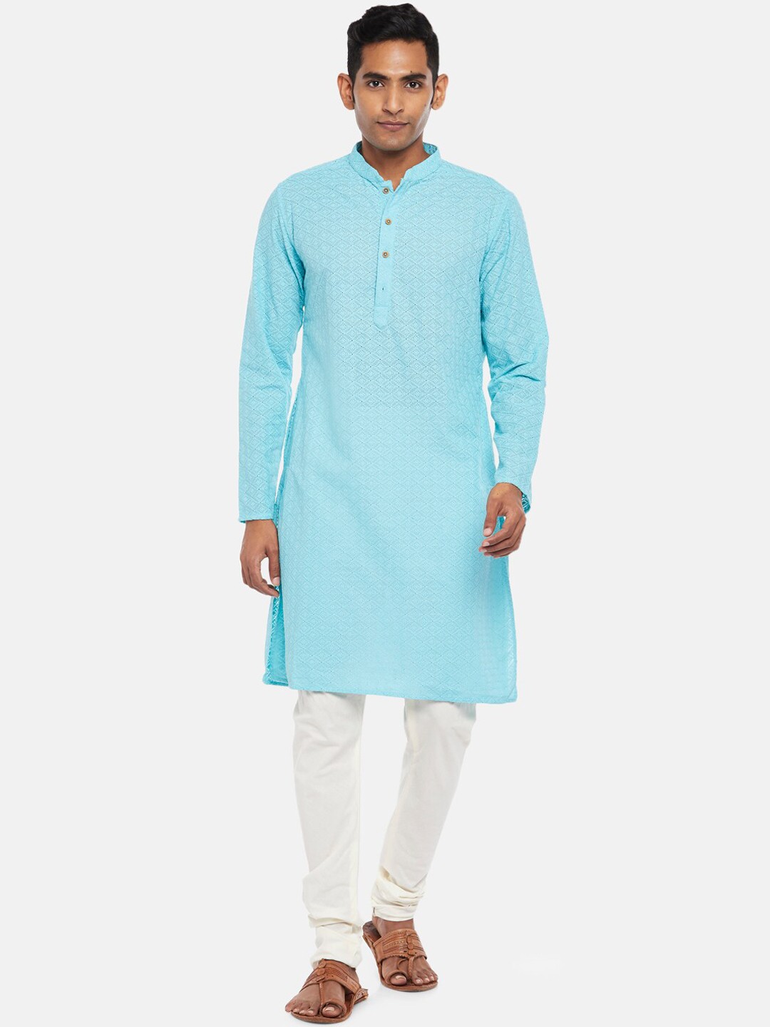 

indus route by Pantaloons Men Blue Kurta