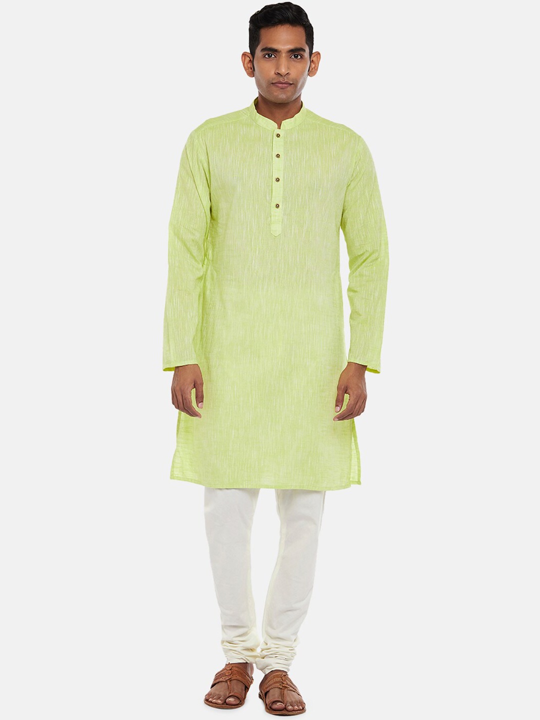 

Indus route by Pantaloons Men Lime Green Kurta