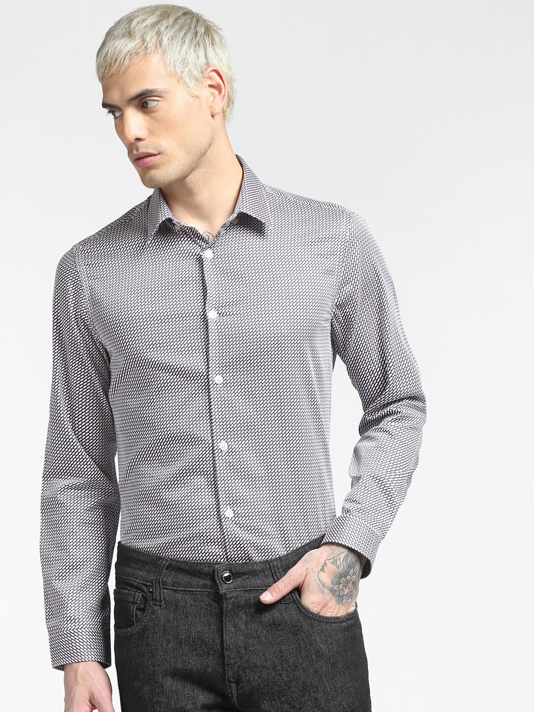 

Jack & Jones Men Blue Printed Casual Shirt