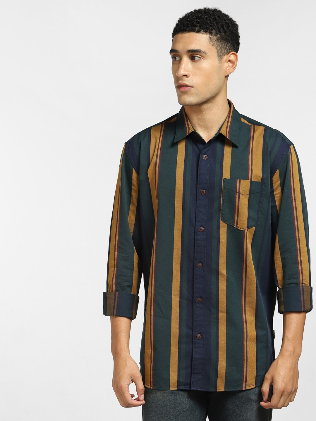 

Jack & Jones Men Multicoloured Striped Casual Shirt, Multi