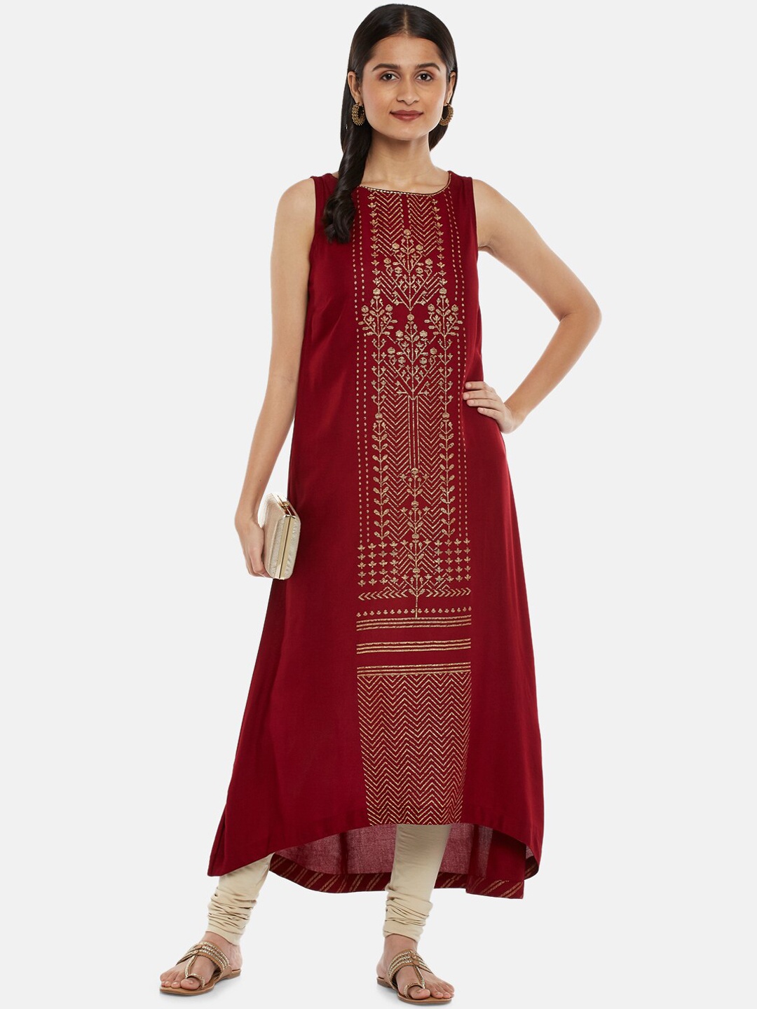 

RANGMANCH BY PANTALOONS Women Red Ethnic Motifs Printed Kurta