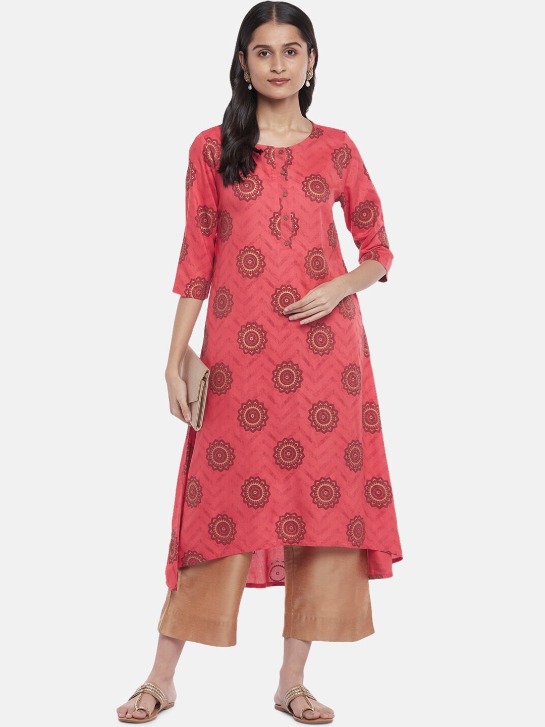 

RANGMANCH BY PANTALOONS Women Red Ethnic Motifs Printed Kurta