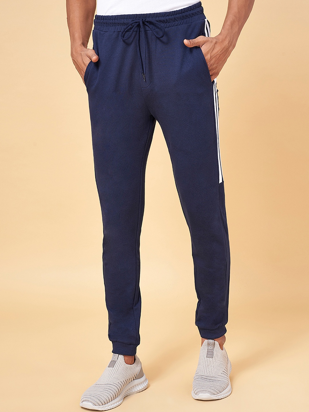 

Ajile by Pantaloons Men Navy Blue Solid Slim-Fit Joggers