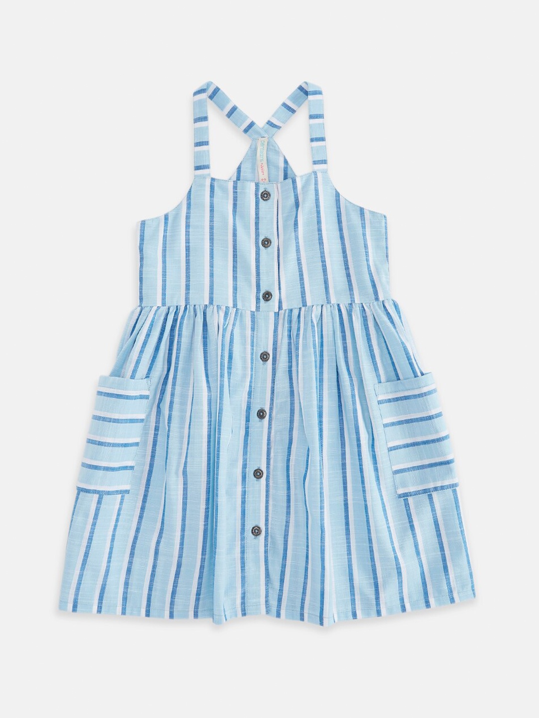 

Pantaloons Junior Blue Striped A-Line Dress