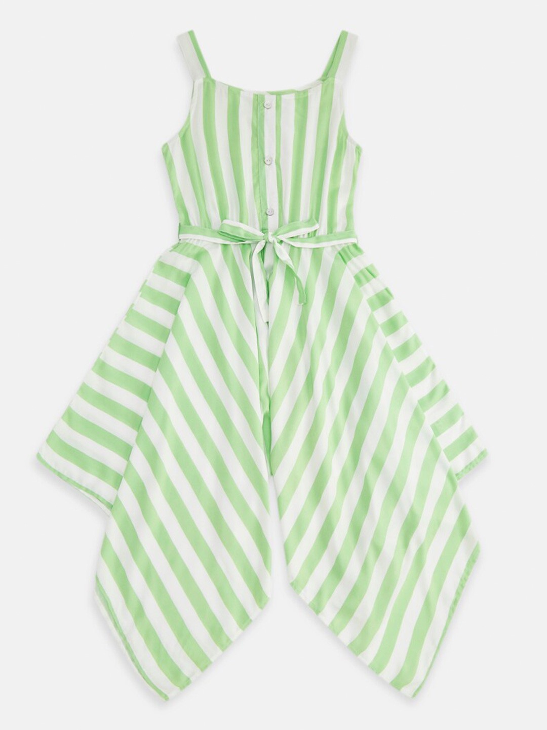

Pantaloons Junior Green Striped Dress