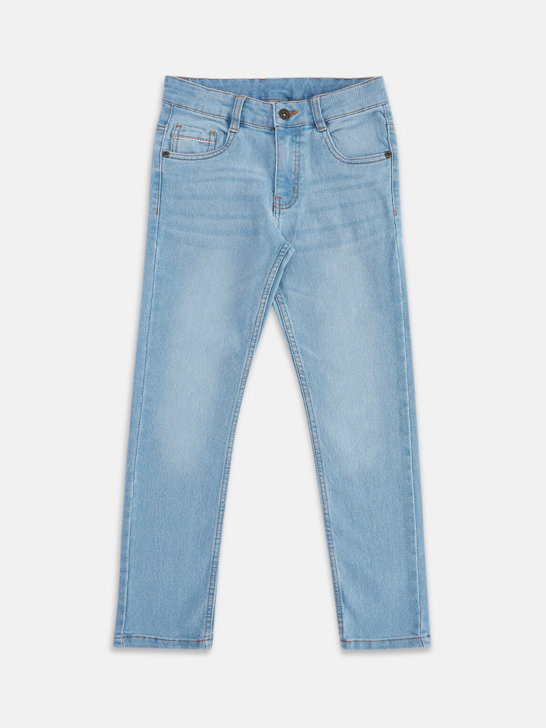 

Pantaloons Junior Boys Blue Tapered Fit Light Fade Jeans
