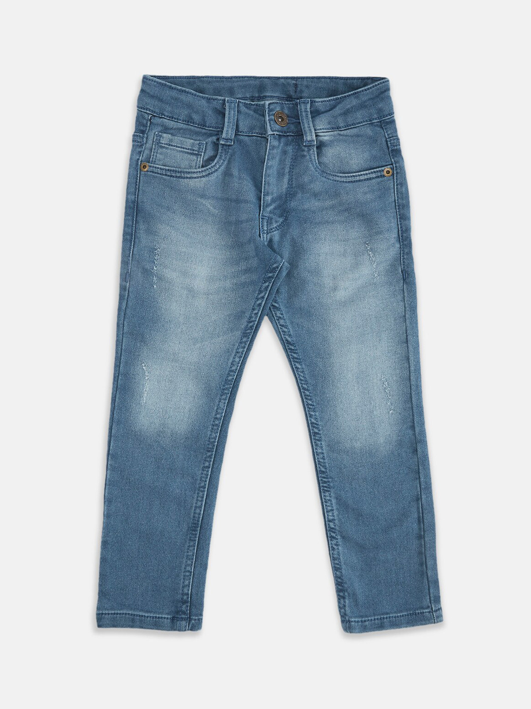 

Pantaloons Junior Boys Blue Tapered Fit Light Fade Jeans