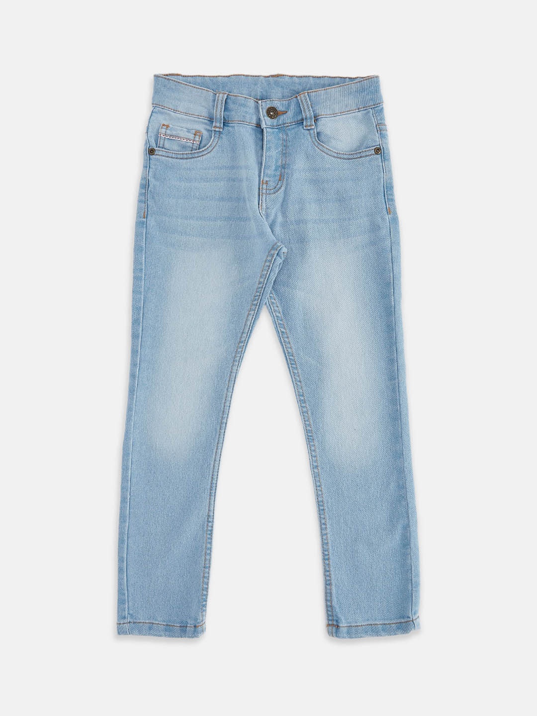 

Pantaloons Junior Boys Blue Tapered Fit Light Fade Jeans
