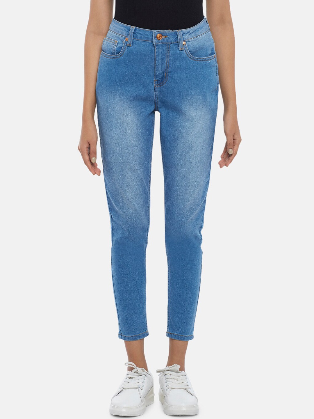 

People Women Blue Slim Fit Light Fade Jeans