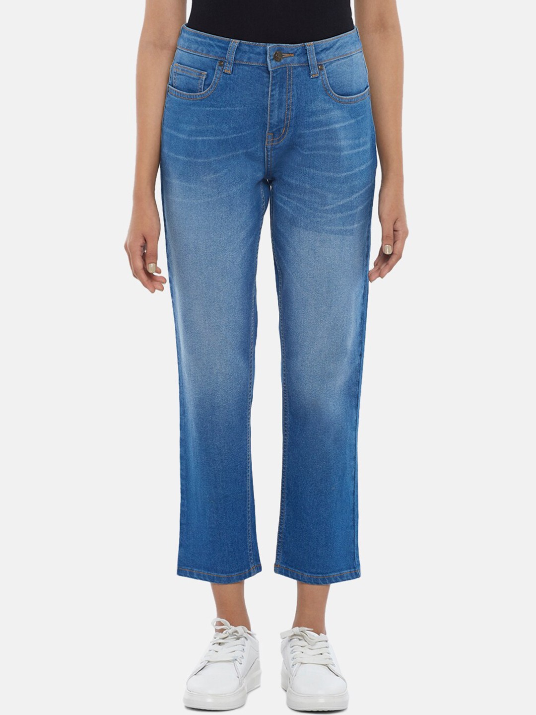 

People Women Blue Straight Fit Light Fade Jeans