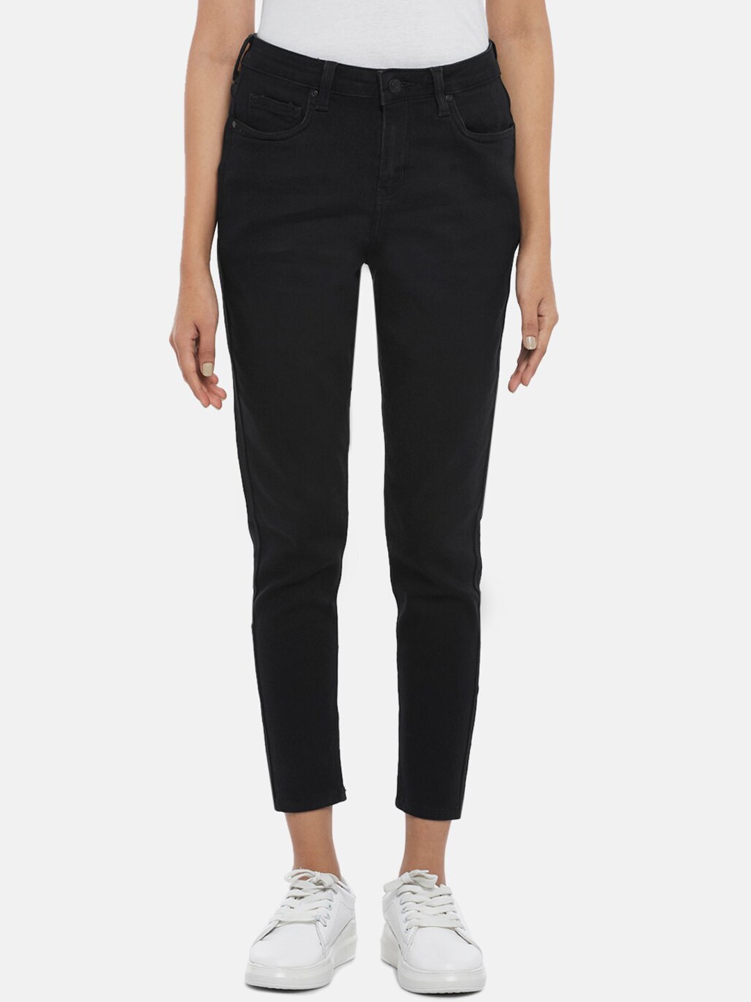 

People Women Blue Slim Fit Jeans, Black