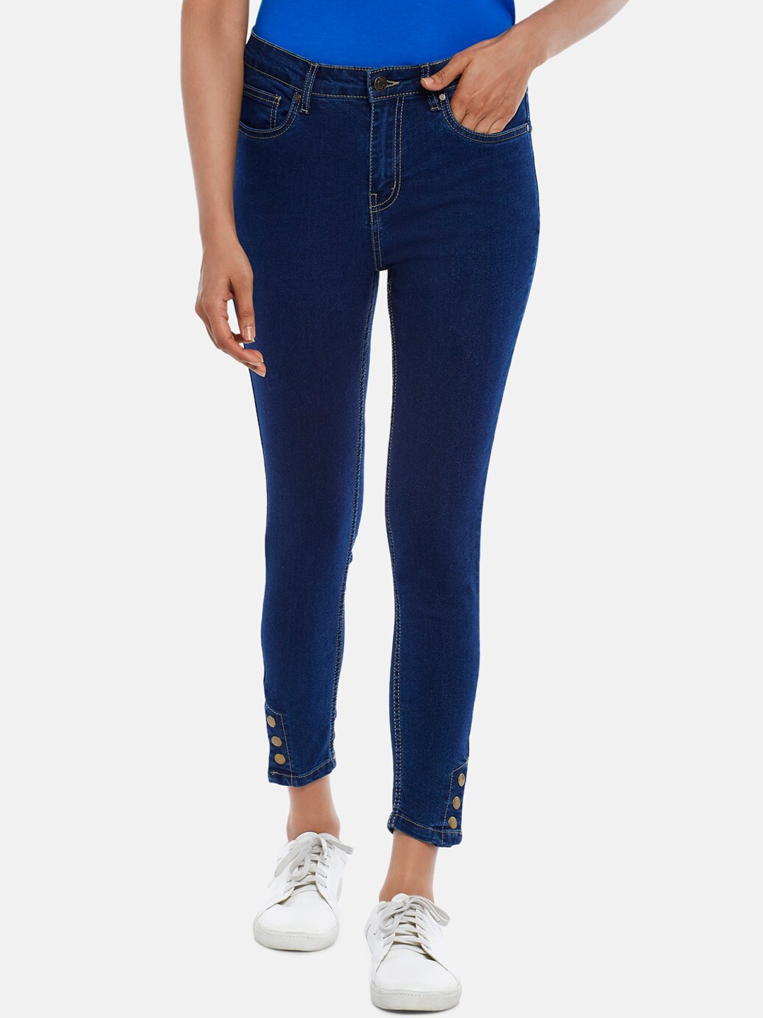 

People Women Navy Blue Slim Fit Jeans