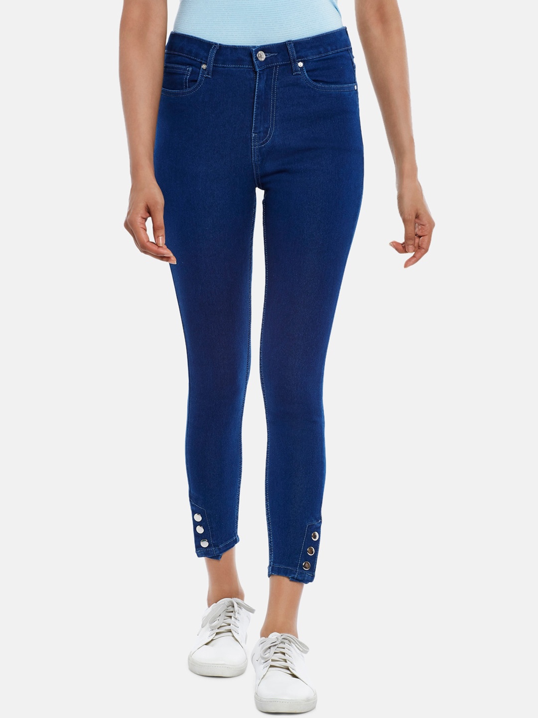 

People Women Navy Blue Slim Fit Jeans