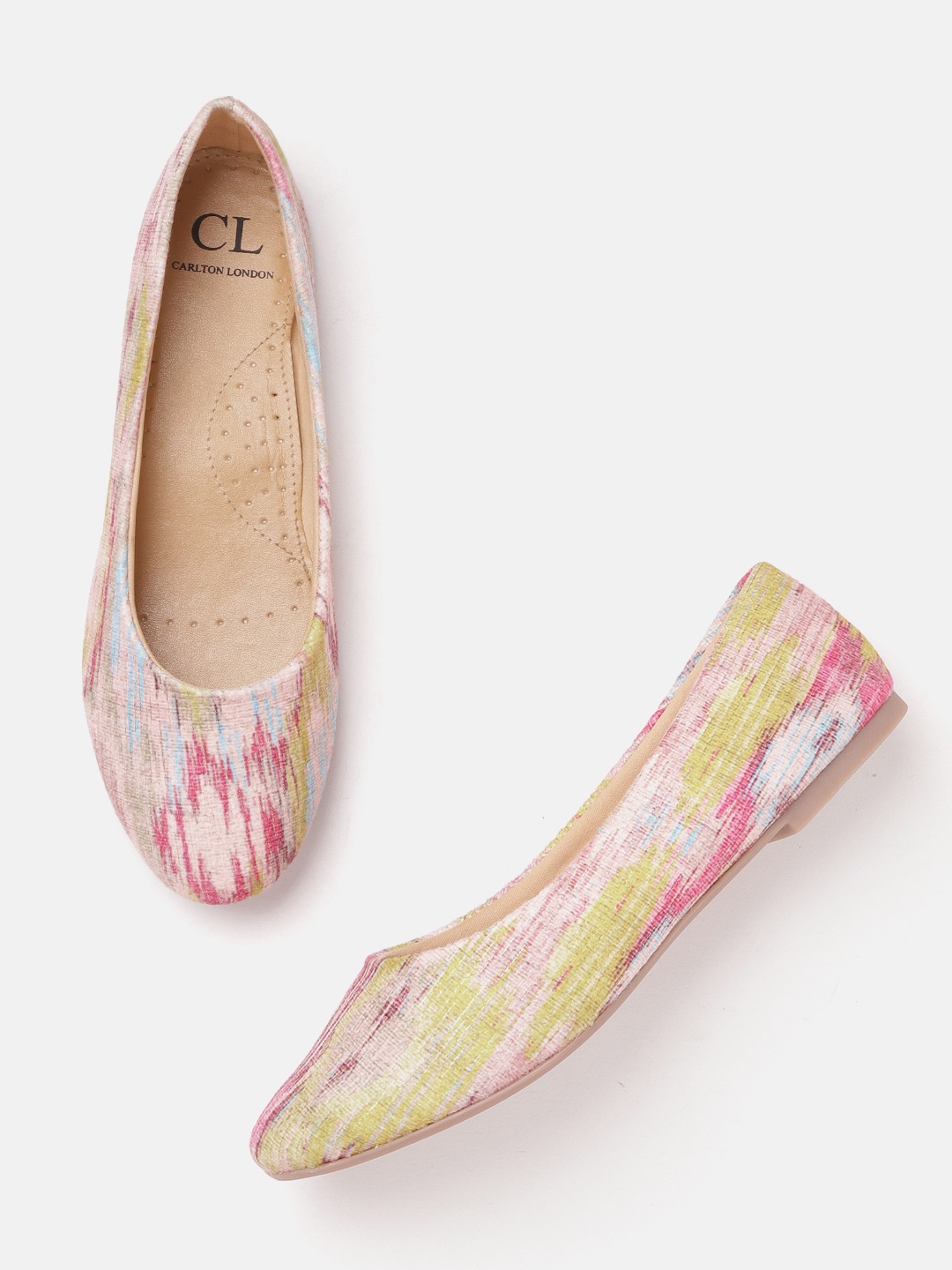 

Carlton London Women Pink & Blue Abstract Print Ballerinas