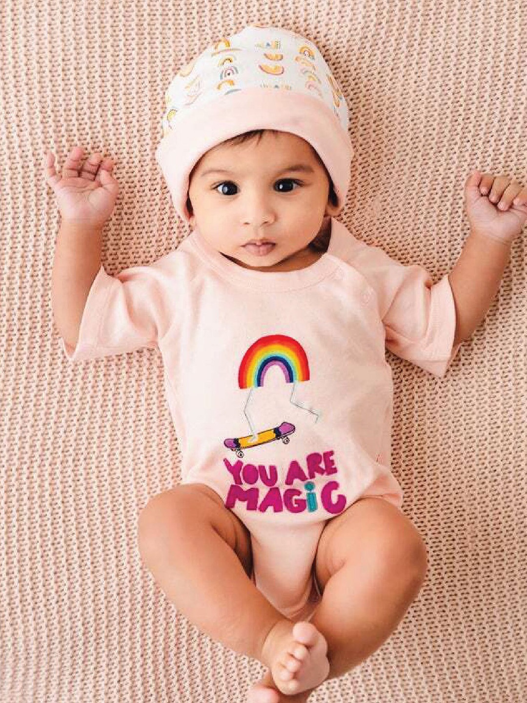 

GREENDIGO Kids Pink Printed Organic Cotton Bodysuit
