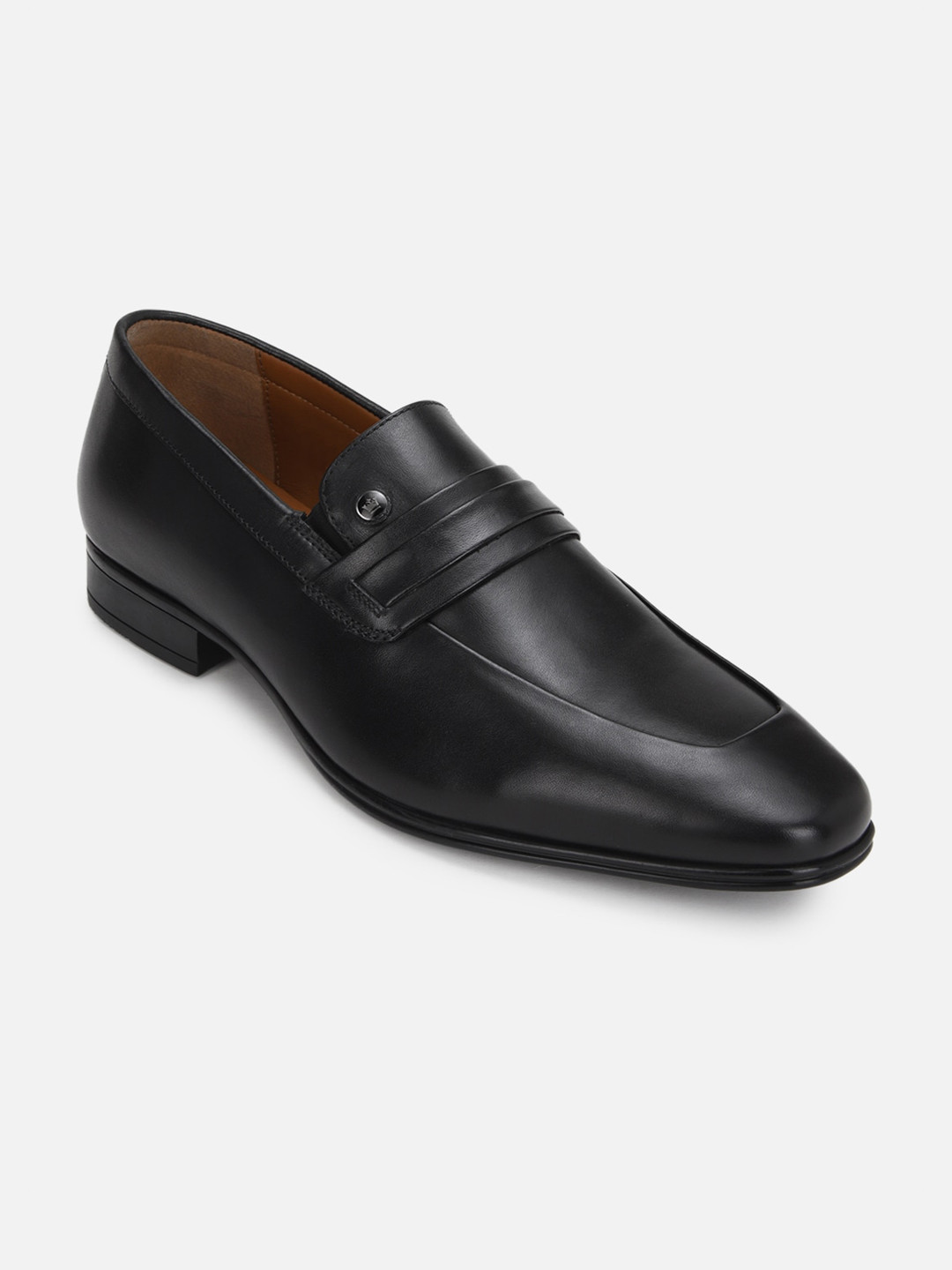 

Louis Philippe Men Black Solid Leather Formal Slip-On Shoes