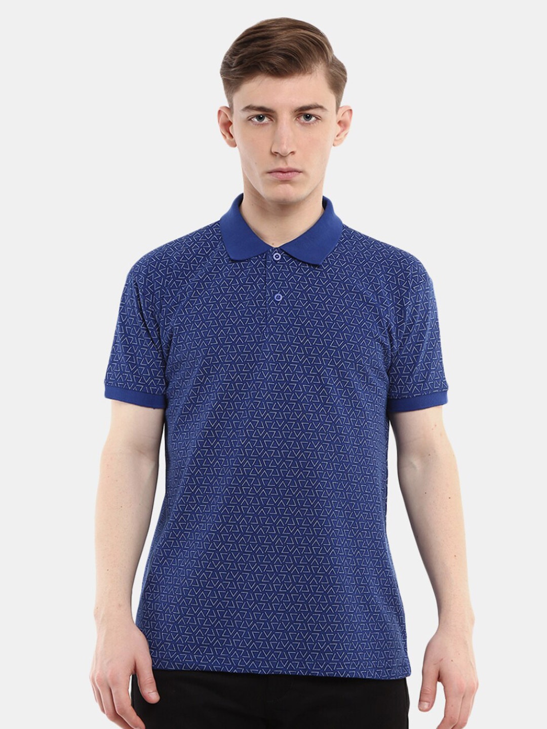 

V-Mart Men Blue Polo Collar T-shirt