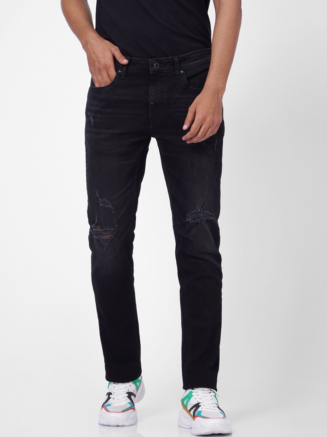 

Jack & Jones Men Black Low-Rise Jeans