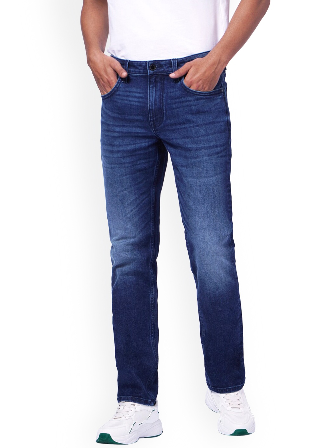 

Jack & Jones Men Blue Low-Rise Low Distress Light Fade Jeans