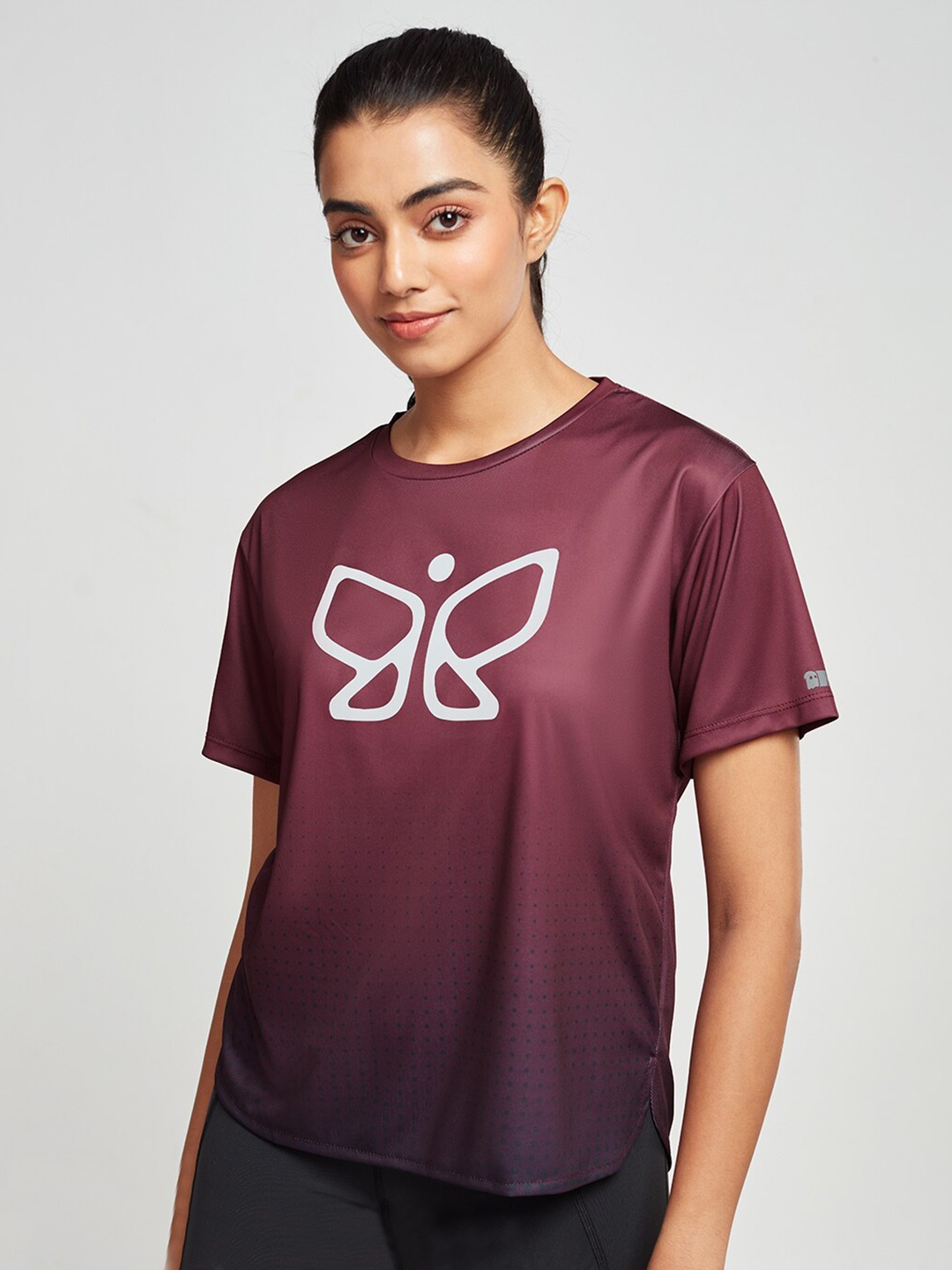 

The Souled Store Women Burgundy Digital Printed T-shirt