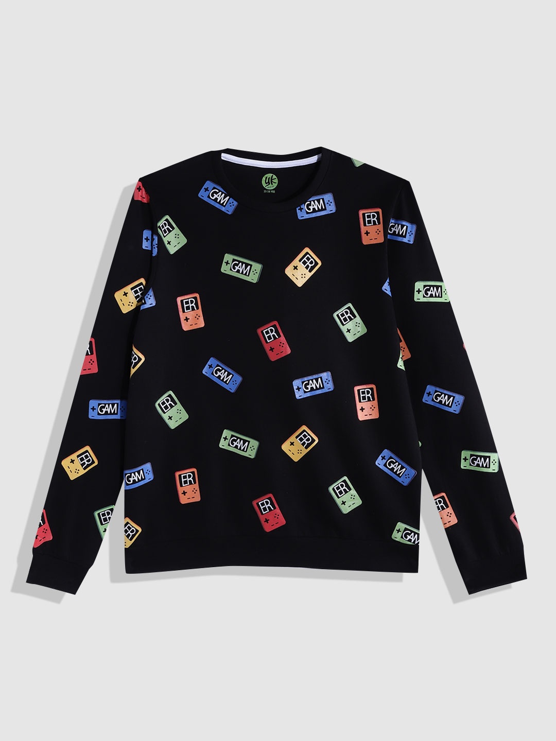 

YK Teen Boys Black& Blue Printed Sweatshirt