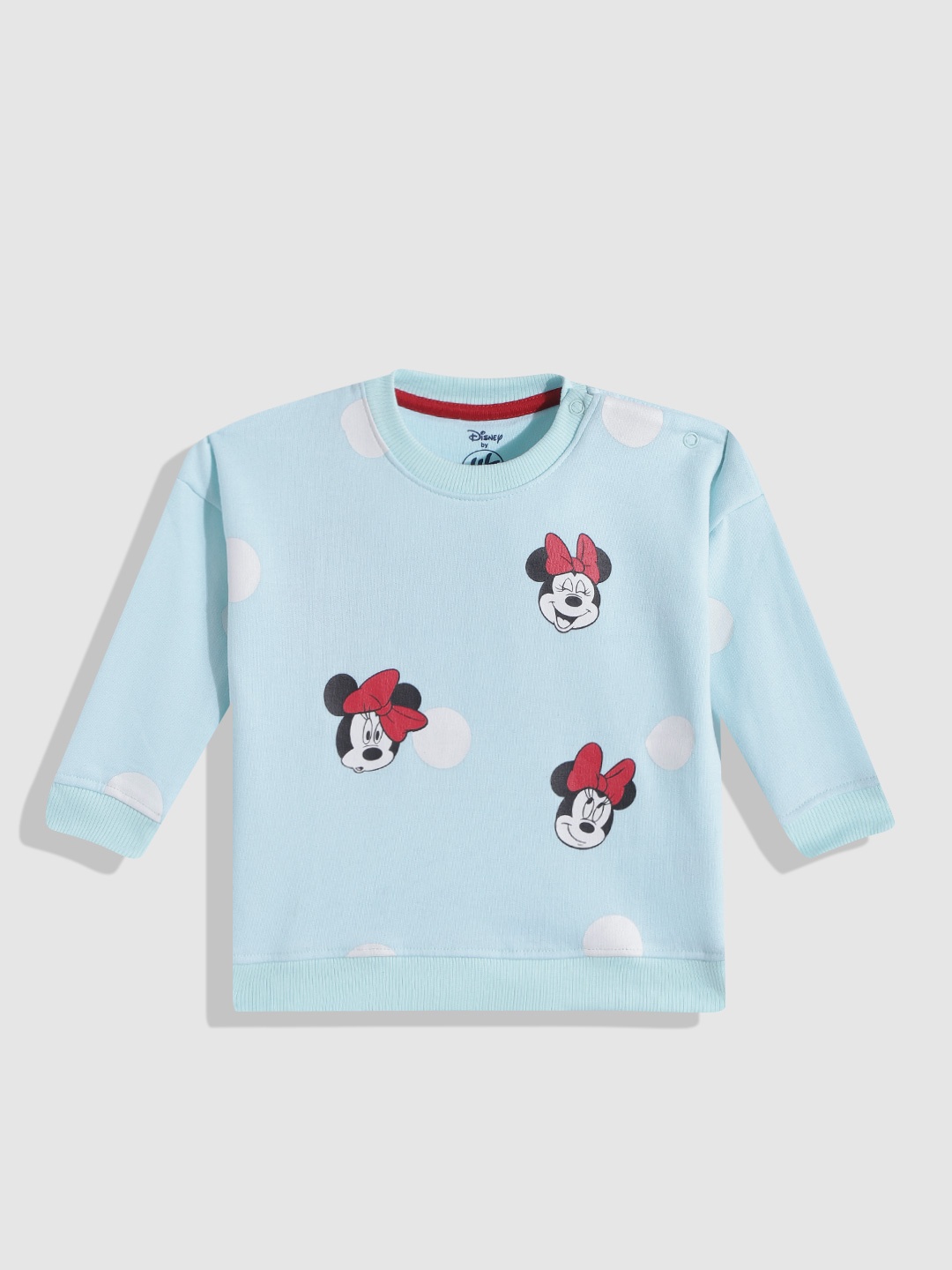 

YK Infant Girls Blue & White Minnie Mouse Print Sweatshirt