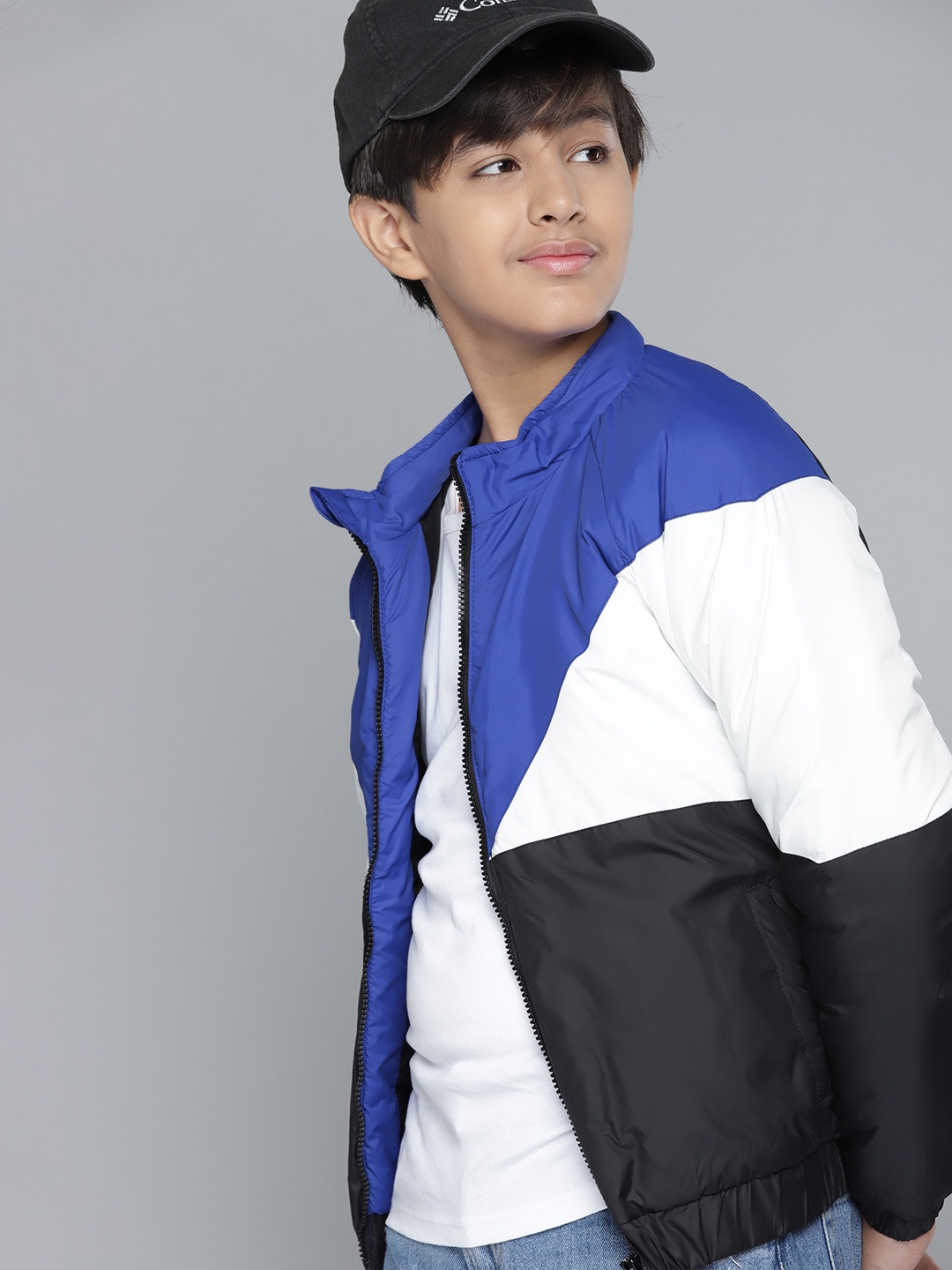 

YK Boys Black & White Colourblocked Padded Jacket