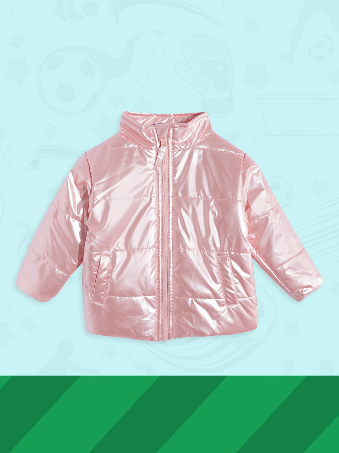 

YK Infant Girls Rose Gold Solid Padded Jacket