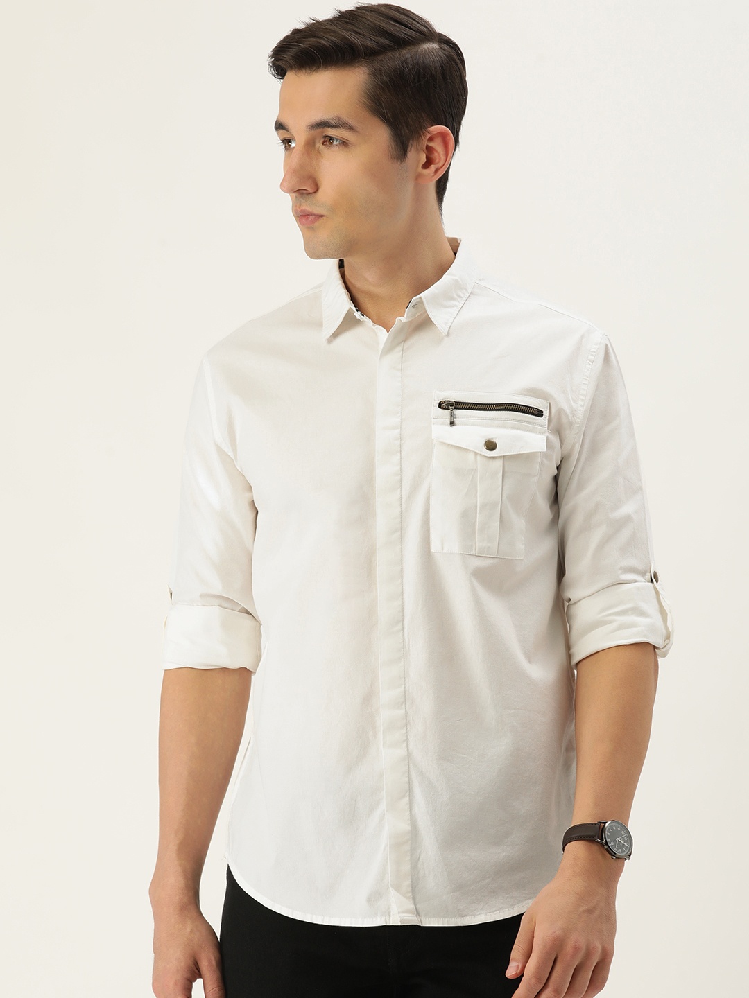 

FOREVER 21 Men Off White Casual Shirt