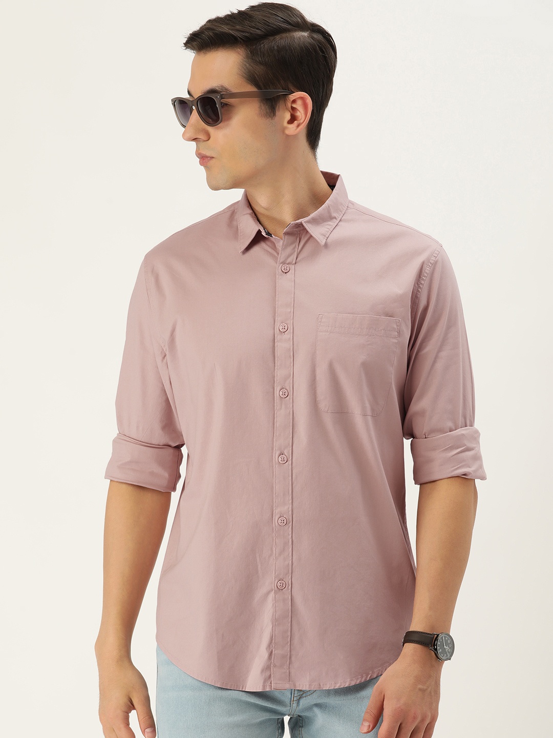

FOREVER 21 Men Rose Solid Regular Fit Casual Shirt
